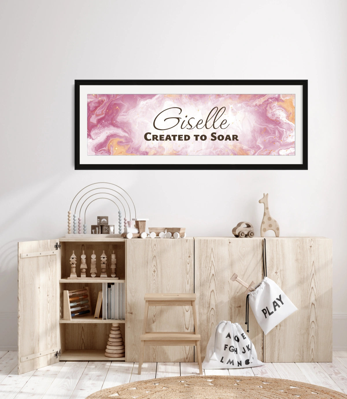 Personalized nursery room wall art with &