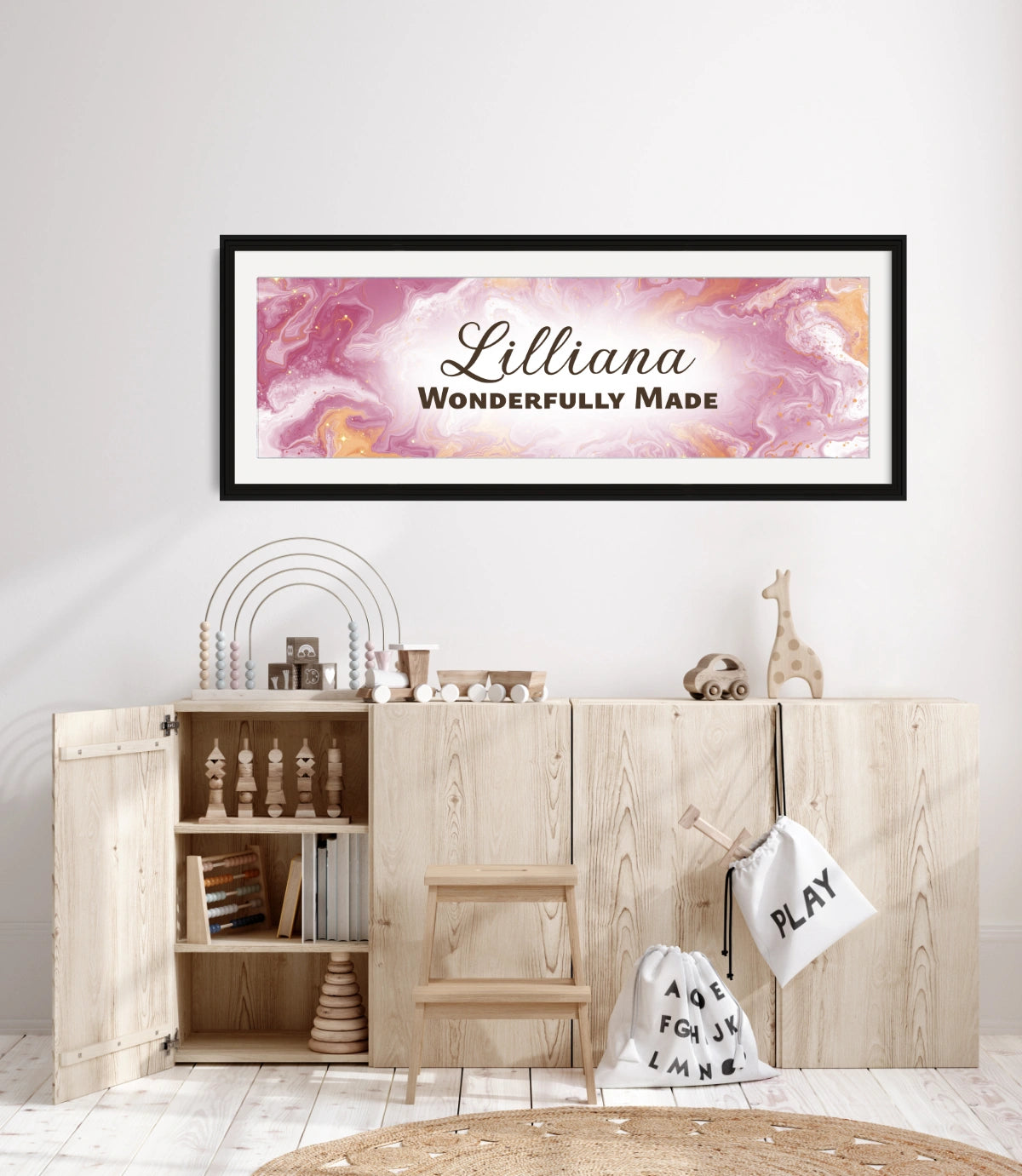 Personalized nursery room wall art with &