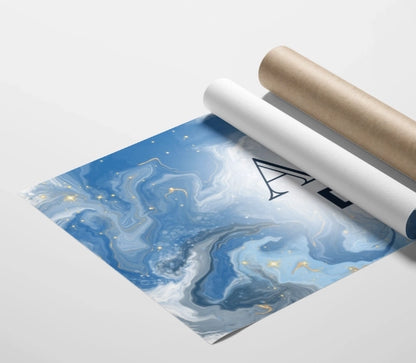Personalized nursery room art printed on a rolled canvas.