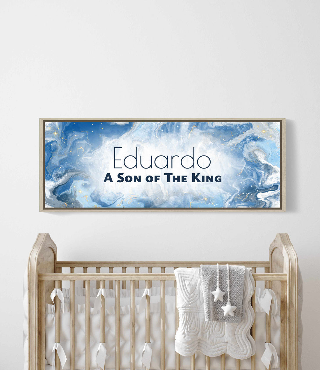 Framed, personalized wall art with ‘Eduardo A Son of the King&