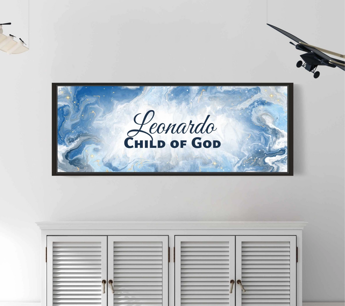 Personalized wall art with ‘Leonardo Child of God&