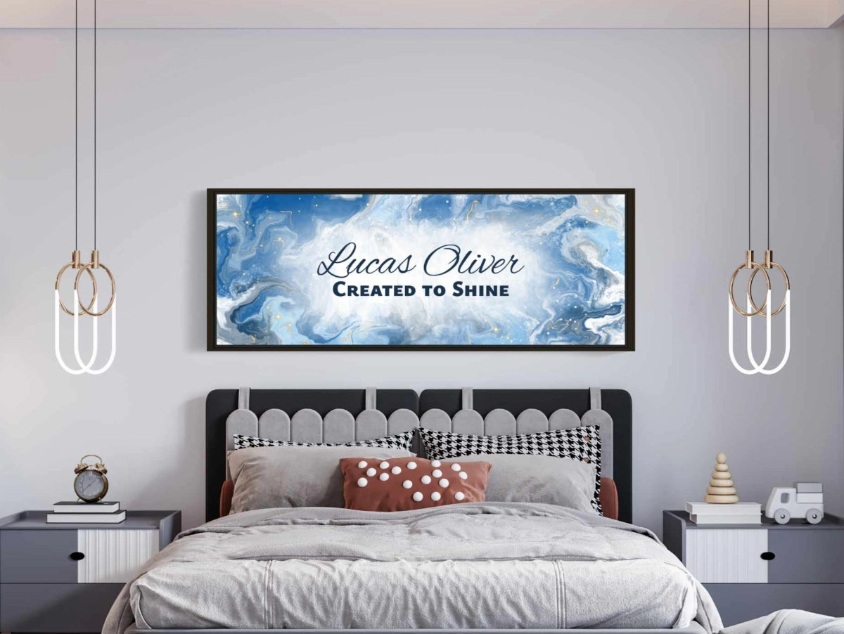 Personalized wall art with ‘Lucas Oliver Created to Shine&