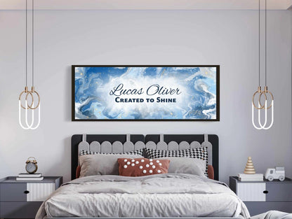Personalized wall art with ‘Lucas Oliver Created to Shine&