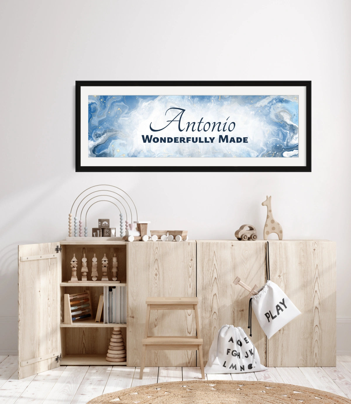 Personalized nursery room wall art with &