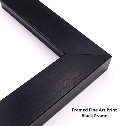 Close up of a black frame for a fine art print.
