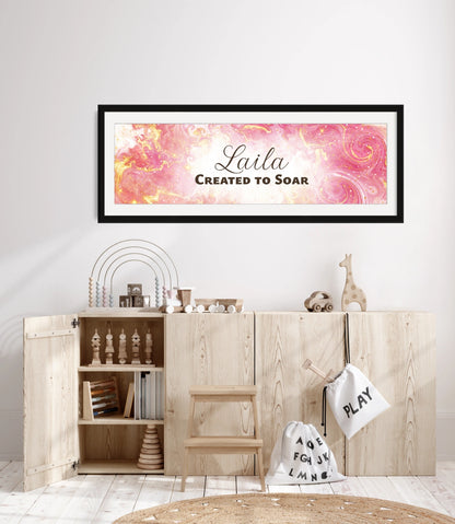 Personalized nursery room wall art with &