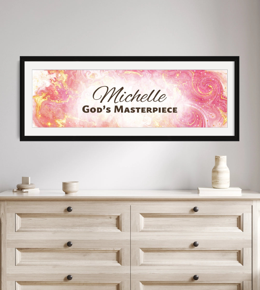 Personalized nursery room wall art with ‘Michelle God’s Masterpiece&