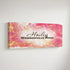 Personalized nursery room art printed on a stretched canvas and displayed on a white wall.