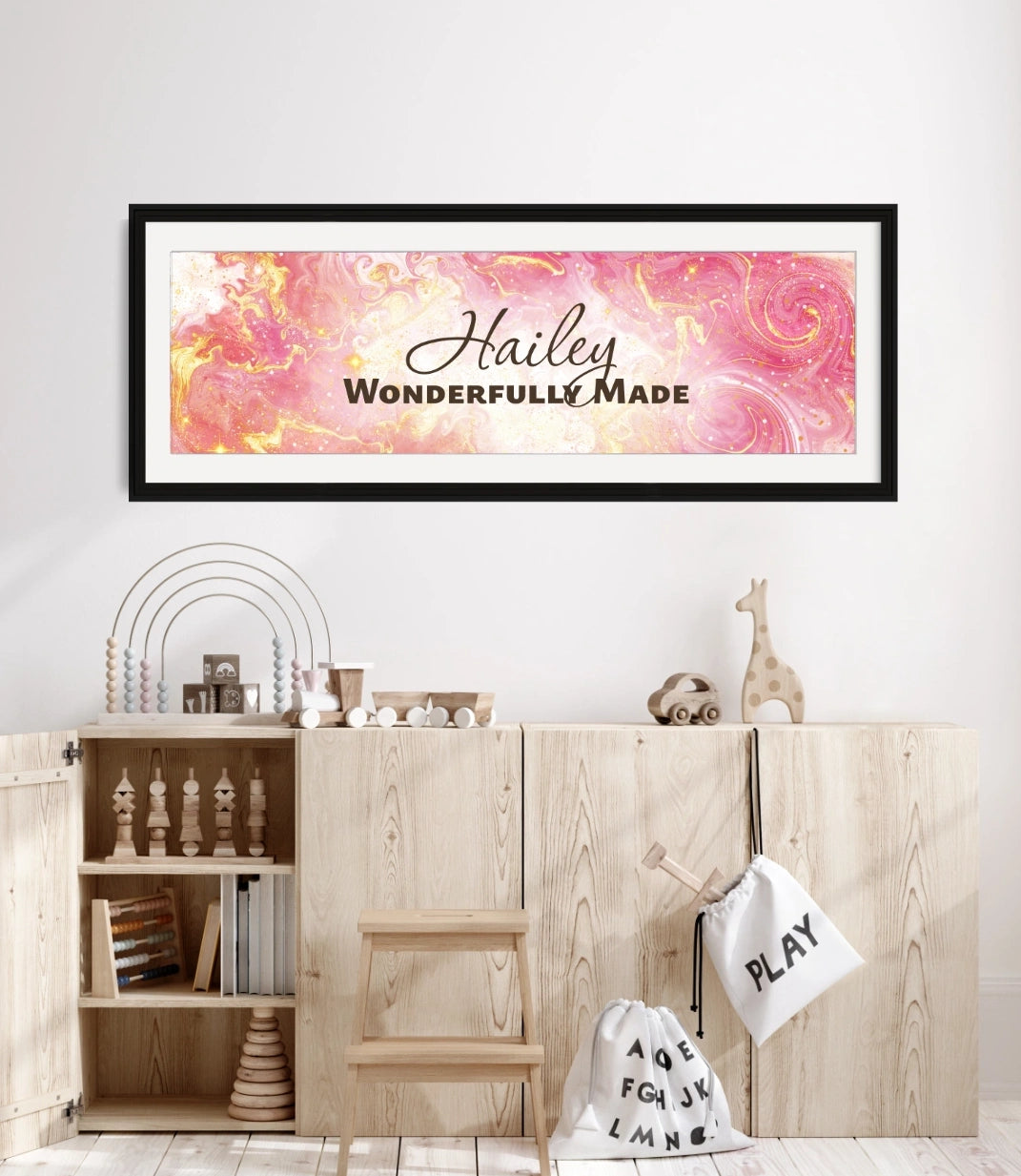 Personalized nursery room wall art with &