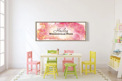 Framed, personalized wall art with ‘Hailey Wonderfully Made&