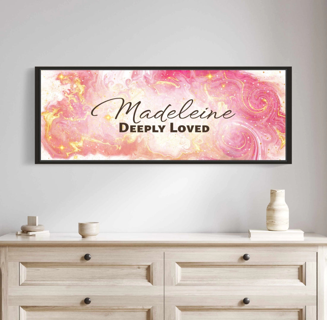 Personalized wall art with ‘Madeleine Deeply Loved&