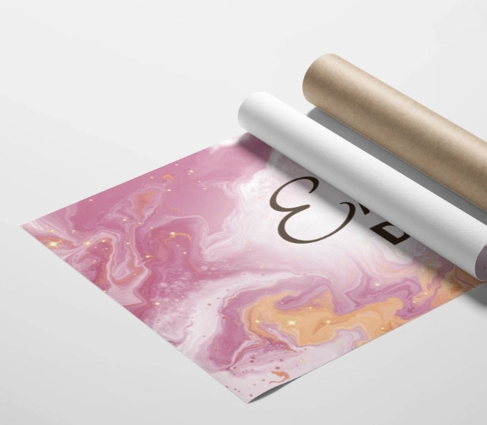 Personalized nursery room wall art printed on a rolled canvas.