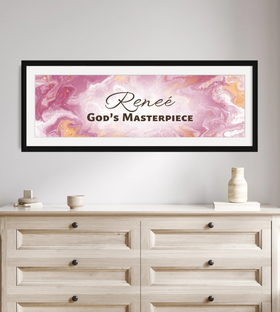 Personalized nursery room wall art with ‘Reneé God’s Masterpiece&