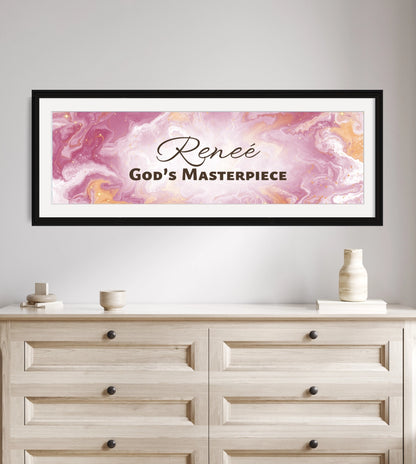 Personalized nursery room wall art with ‘Reneé God’s Masterpiece&