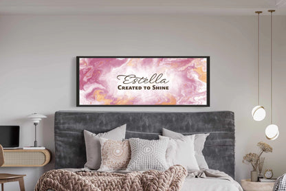 Personalized wall art with ‘Estella Created to Shine&