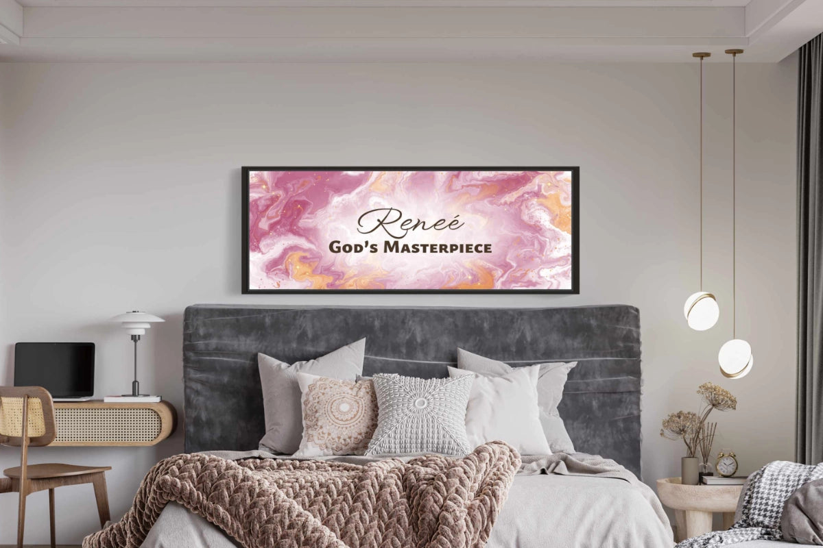 Personalized wall art with ‘Reneé God’s Masterpiece&