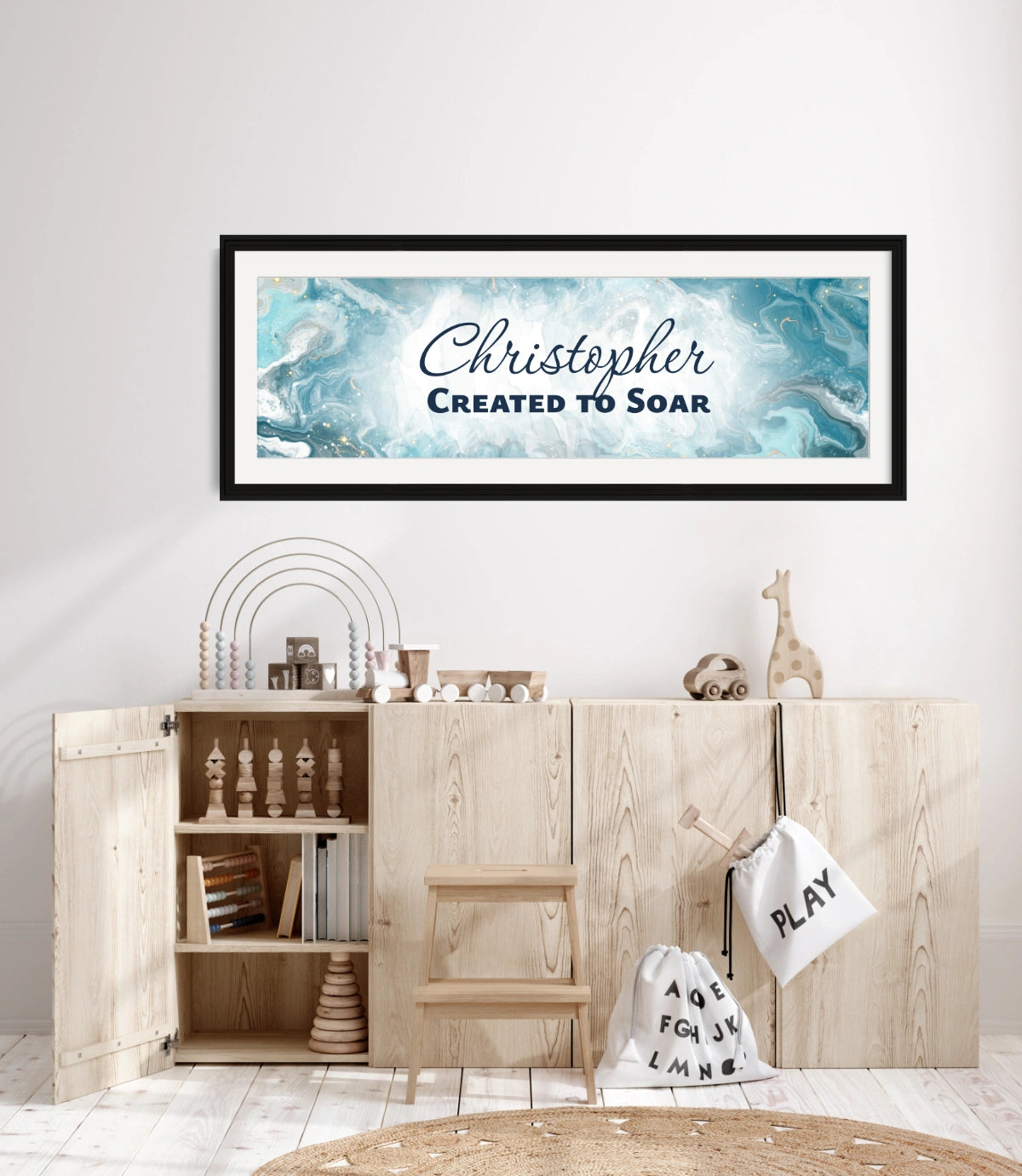 Personalized nursery room wall art with &
