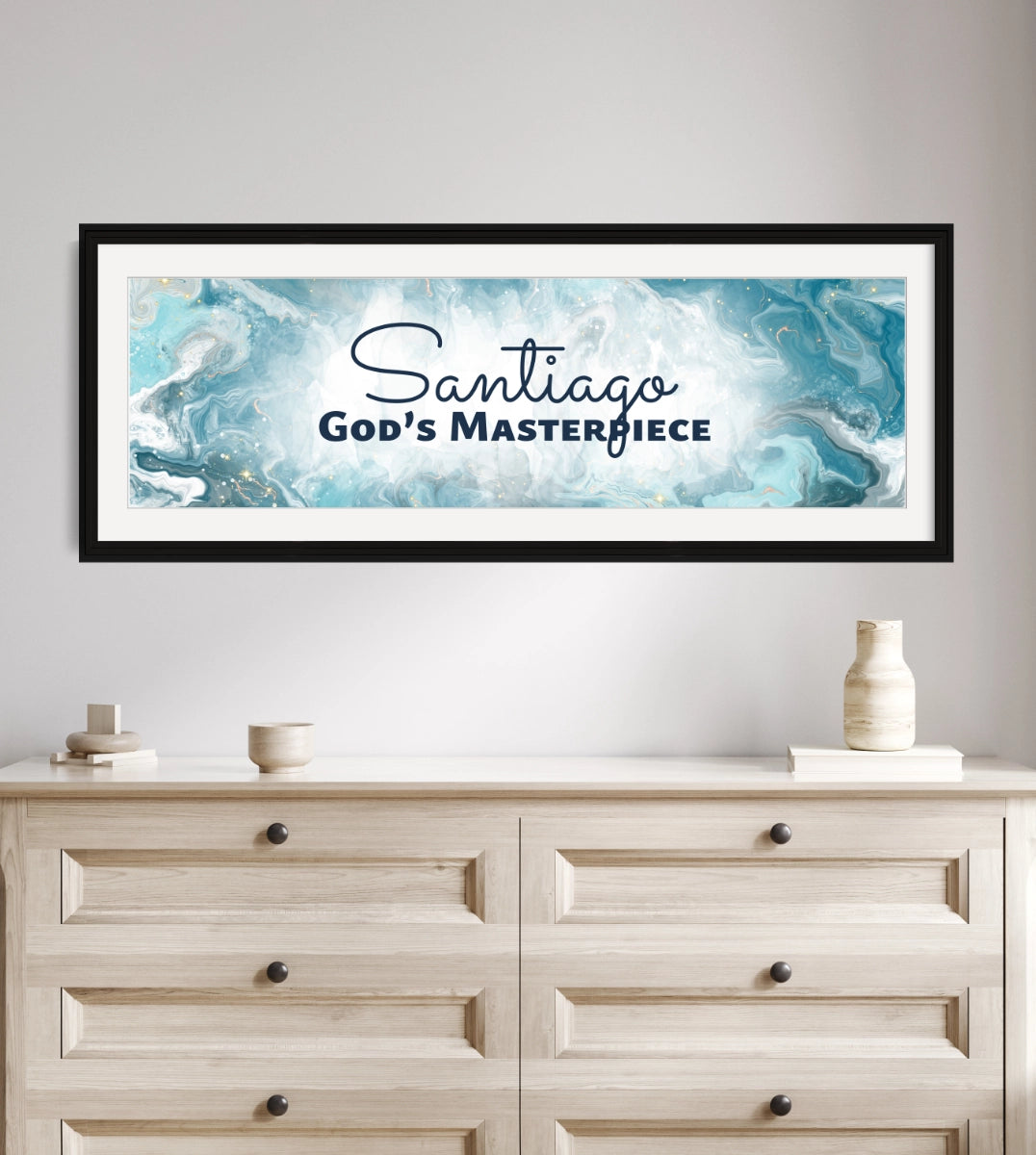 Personalized nursery room wall art with ‘Santiago God’s Masterpiece&