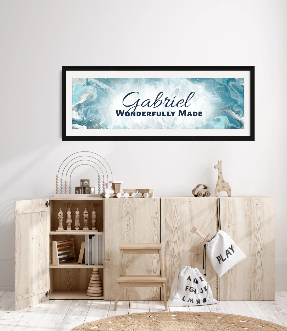 Personalized nursery room wall art with &