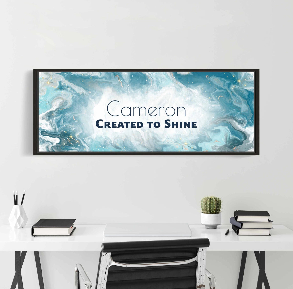 Personalized wall art with ‘Cameron Created to Shine&