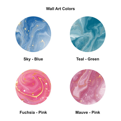 Personalized wall art color swatches.