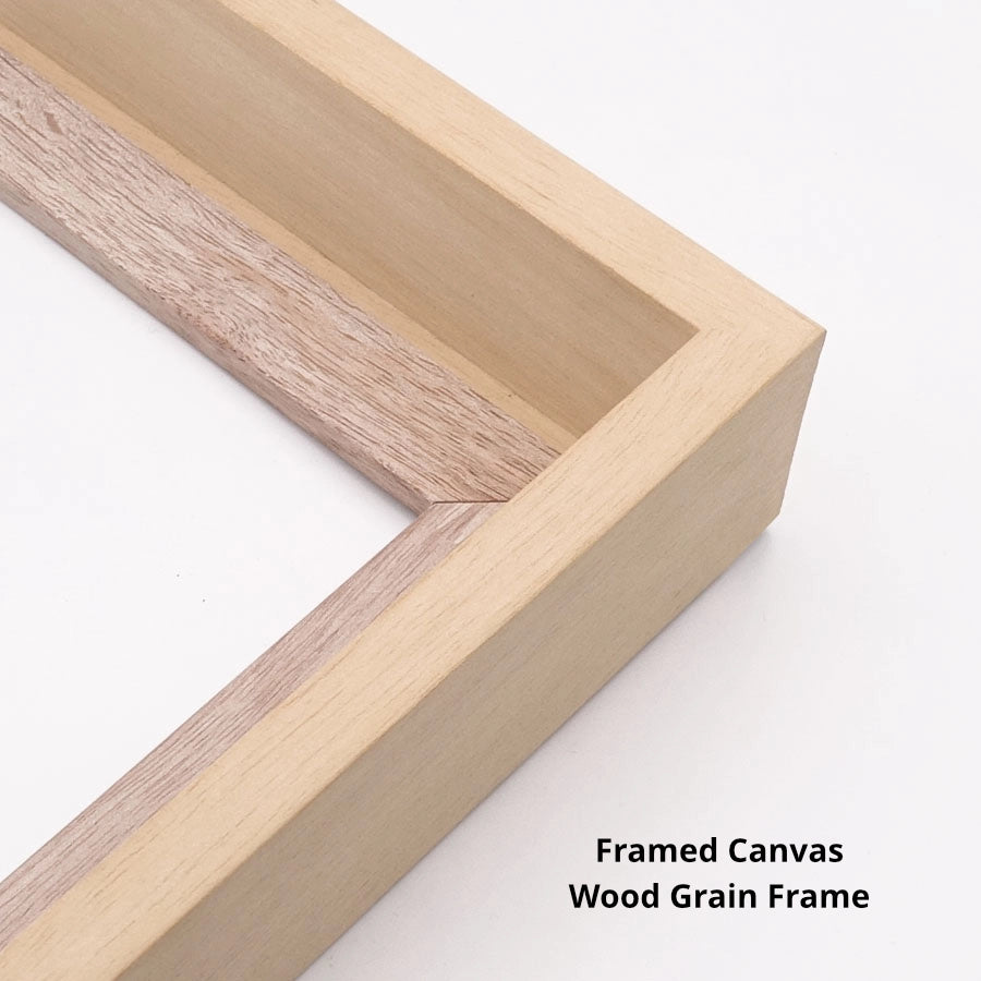 Close up of a natural colored wood frame for a stretched canvas.